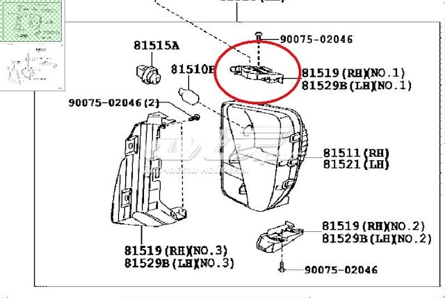 Кронштейн крепления противотуманной фары правой Toyota 8151947040