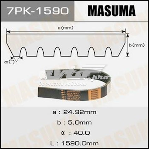 Ремень агрегатов приводной MASUMA 7PK1590