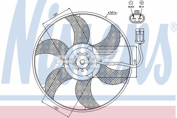 Ventilador (rodete +motor) refrigeración del motor con electromotor derecho 85194 NISSENS
