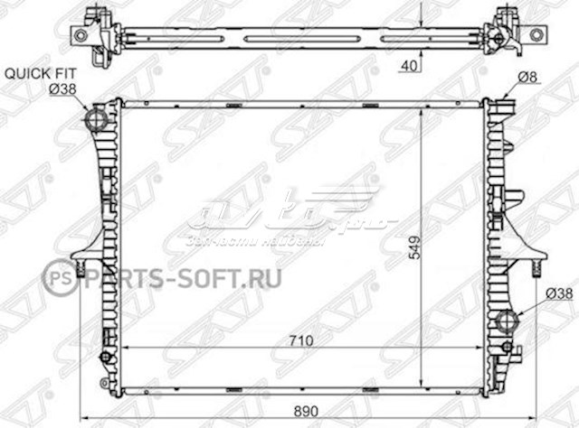 Радиатор охлаждения двигателя SAT AD0007 цена, от 63.35 USD