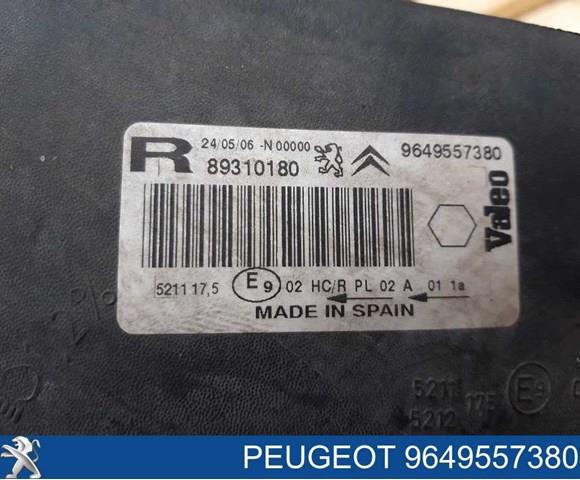 Фара правая 9649557380 Peugeot/Citroen