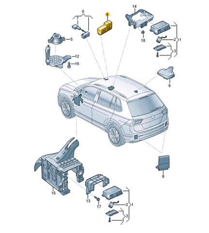  Блок управления телефоном VOLKSWAGEN Tiguan 2