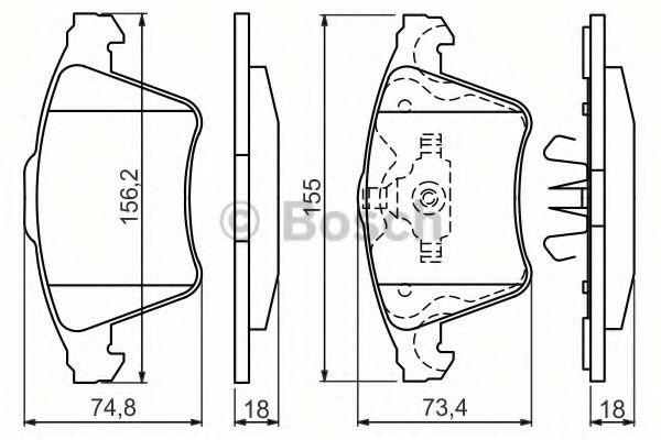 Передние тормозные колодки 986494203 Bosch