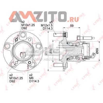 Ступица задняя WH1244 Lynxauto