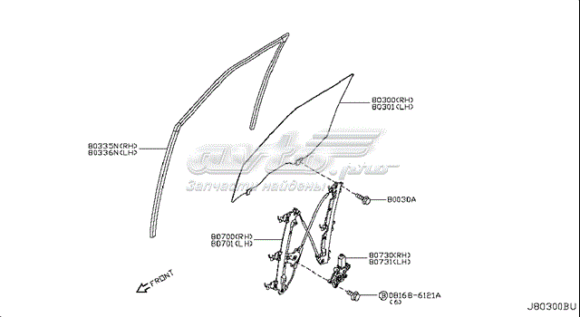 Купить 807201LA0A Nissan/Infiniti Стеклоподъемник (механизм перемещения стекла)