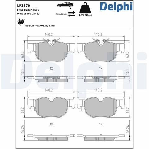 Задние тормозные колодки T4A33131 Jaguar