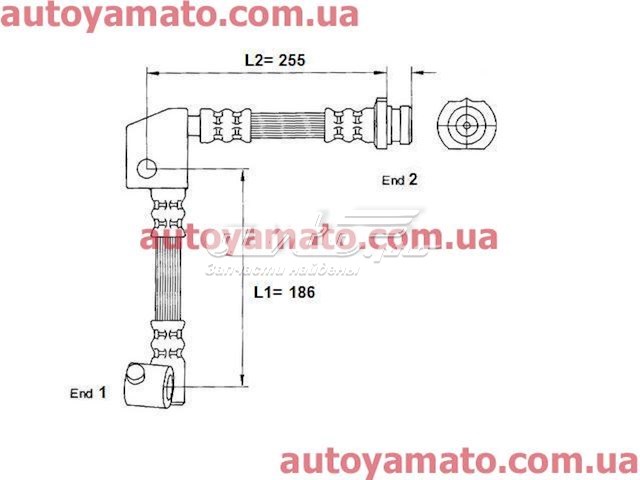 Передний правый тормозной шланг K&K FT4738