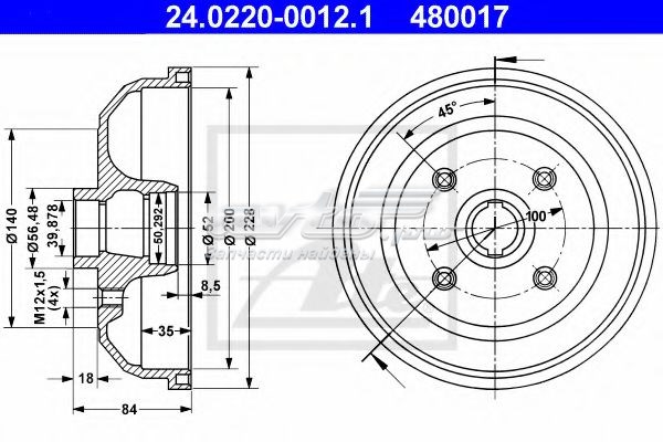 VBD614 Барабан тормозной задний MOTAQUIP VBD614