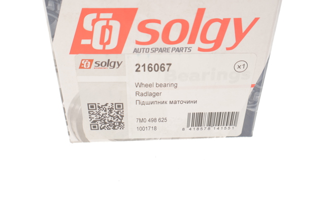 Подшипник ступицы 216067 Solgy