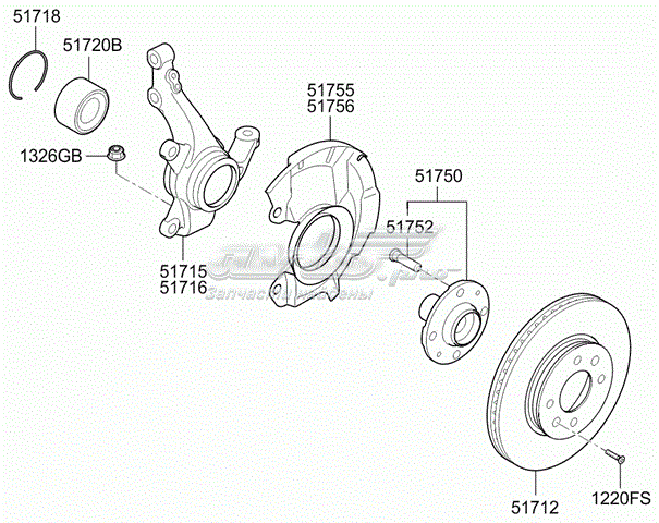 Compre 517200U000 Hyundai/Kia Rolamento de cubo dianteiro