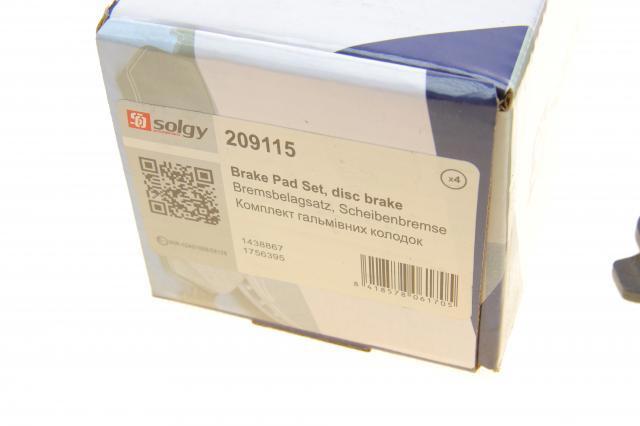 Колодки дисковые  Solgy 209115 цена, от 11.56 USD