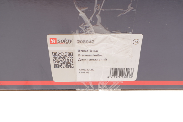 Тормоз дисковый передний Solgy 208042 цена, от 21.37 USD