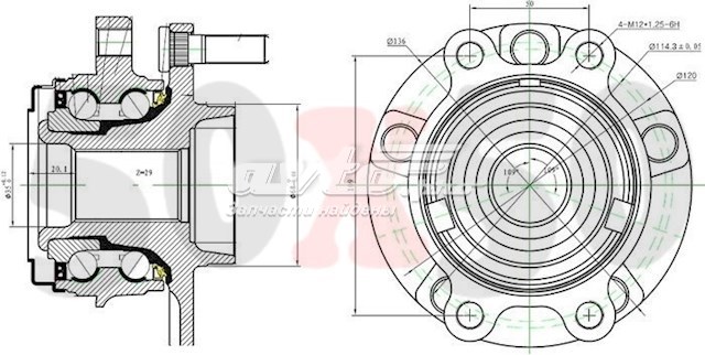 Купить ST40202JP01A SAT Ступица переднего колеса