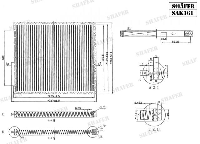 SAK361 Shafer Внутрисалонный фильтр