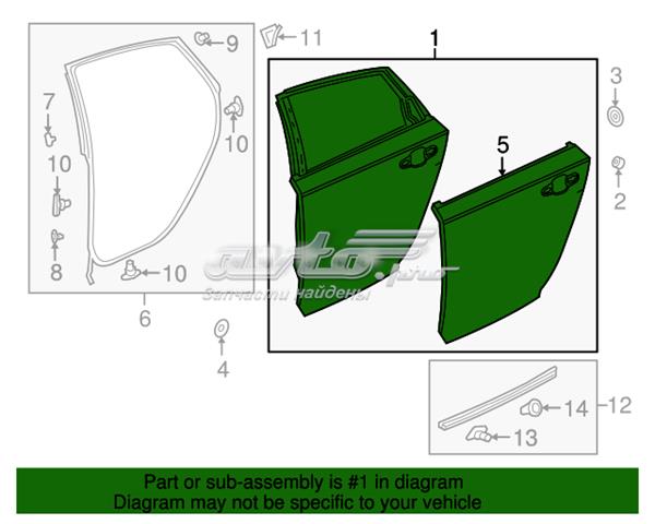 Купить 67510TVA325ZZ Honda Дверь задняя в сборе