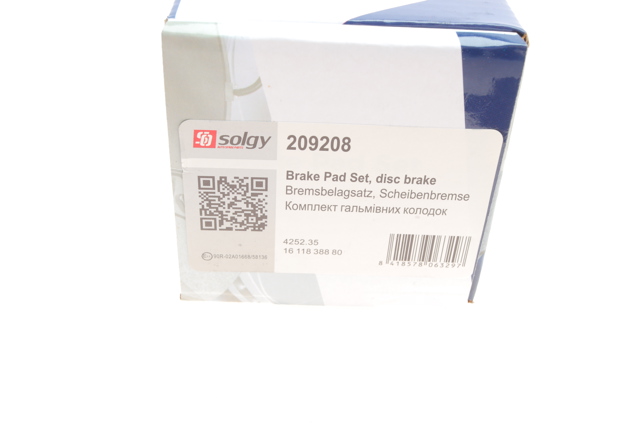 209208 Solgy Колодки передние