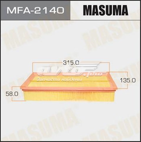 MFA2140 Masuma Воздушный фильтр двигателя