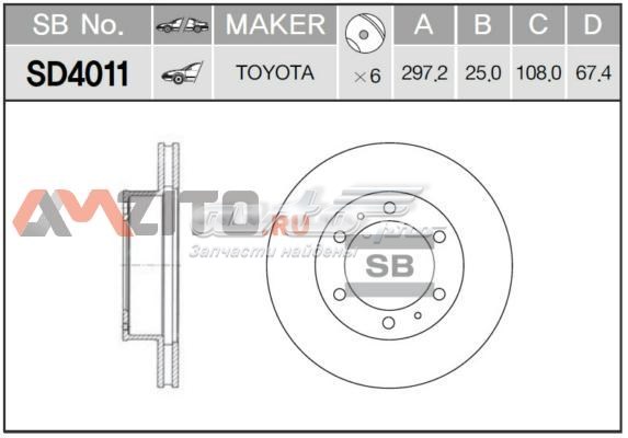 Передние тормозные диски SD4011 Sangsin