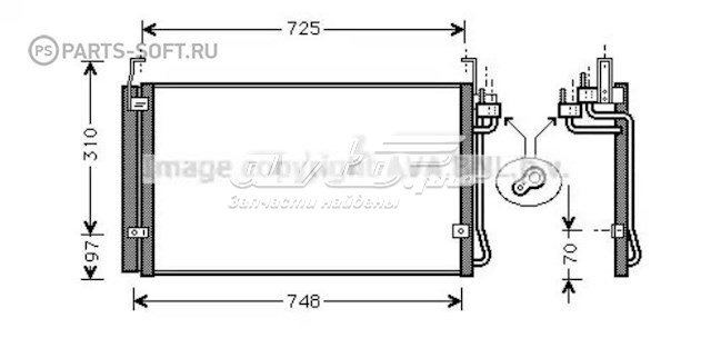 Радиатор кондиционера HY5071D AVA