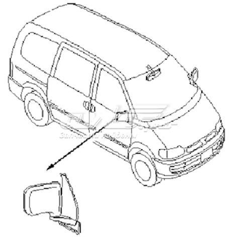 Зеркало заднего вида правое на Nissan Vanette Cargo 