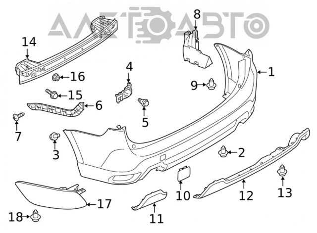 Защита бампера заднего 57731SJ370 Subaru