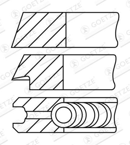 Kit de anéis de pistão de motor, STD. para Audi 90 (89, 89Q, 8A, B3)