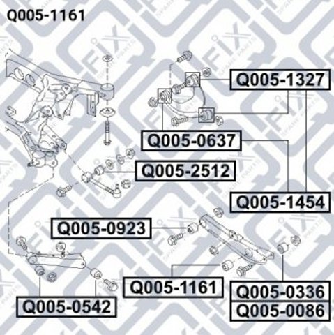 Купить Q0051161 Q-fix Сайлентблок заднего поперечного рычага наружный
