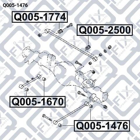 Сайлентблок заднего продольного нижнего рычага Q0051476 Q-fix
