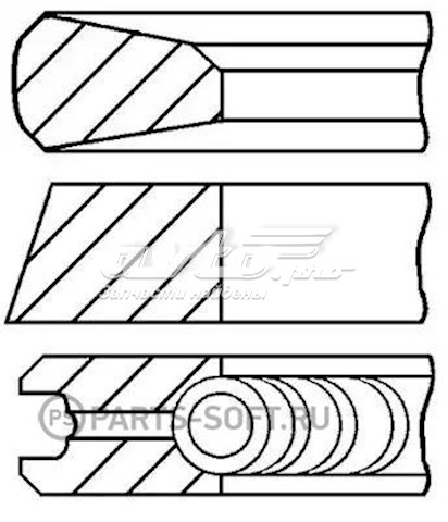 Кольца поршневые на 1 цилиндр, 2-й ремонт (+0,50) GOETZE 0878520700