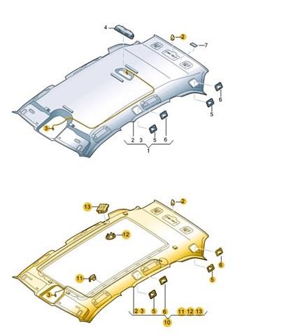 Обивка крыши (потолок) 80A867505BH1OJ VAG