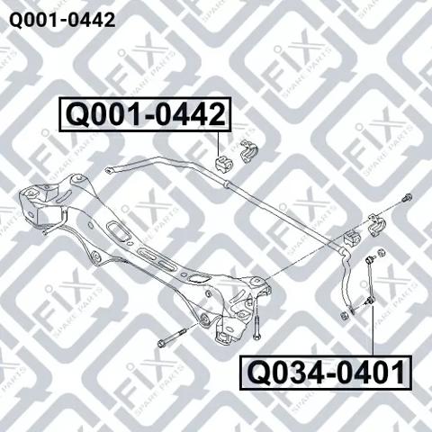Q0010442 Q-fix Прокладка стабильзатора заднего