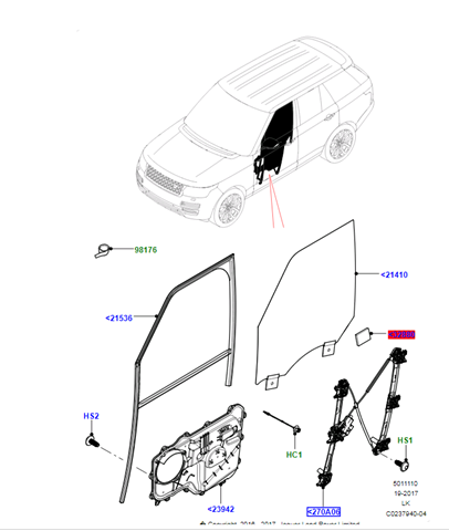 Купить CK5223200AJ Land Rover Стеклоподъемник (механизм перемещения стекла)