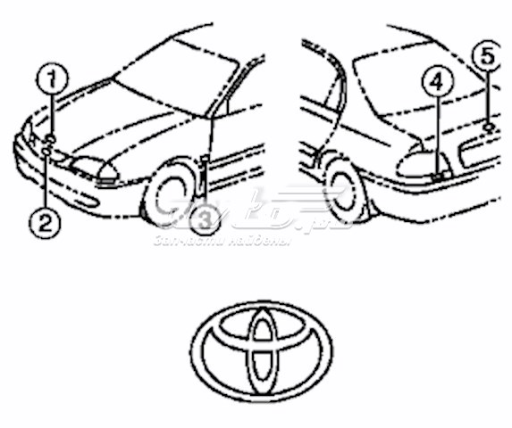 Эмблема капота на Toyota Avensis T22