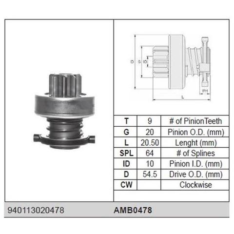 AMB0478 Magneti Marelli Привод стартера