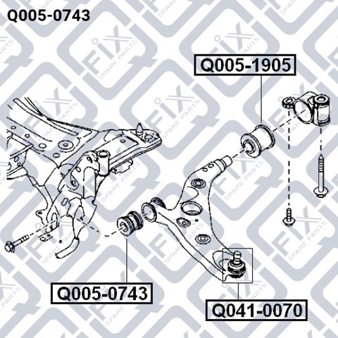 Сайлентблок переднего рычага Q0050743 Q-fix