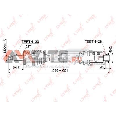CD1061A Lynxauto Полуось передняя, правая