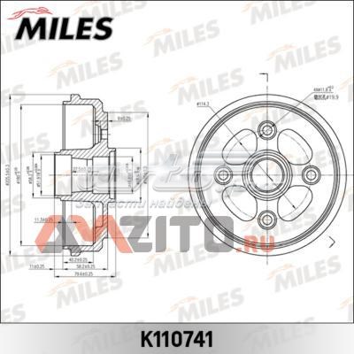 Тормозной барабан K110741 Miles