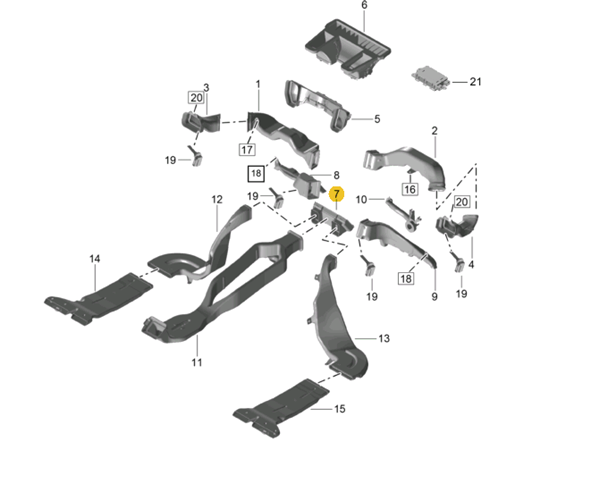 8K0819513E VAG Распределитель воздуха на консоле, центральный