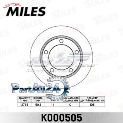 K000505 Miles диск тормозной передний
