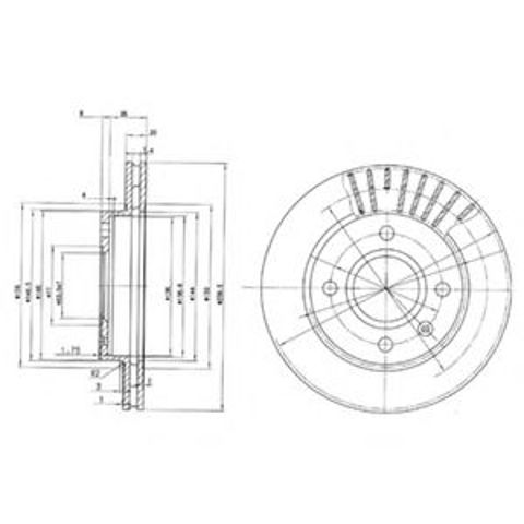 Гальмо дискове переднє BG2440 DELPHI