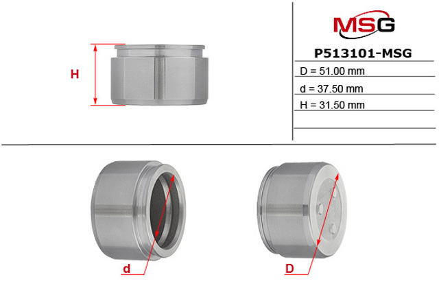 P513101MSG MSG Поршень тормозного суппорта переднего