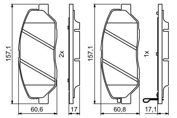 986494227 Bosch Колодки передние