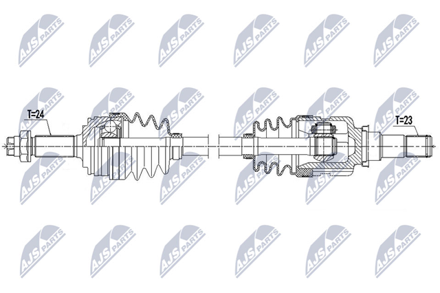 Полуось (привод) передняя левая NPWTY127 NTY