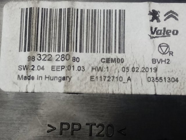  Peugeot/Citroen 9832228080