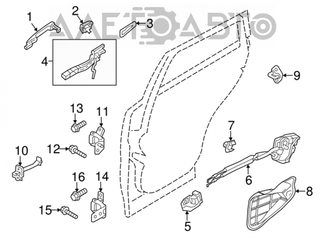 Gozno da porta traseira direita para Mazda CX-3 (DK)