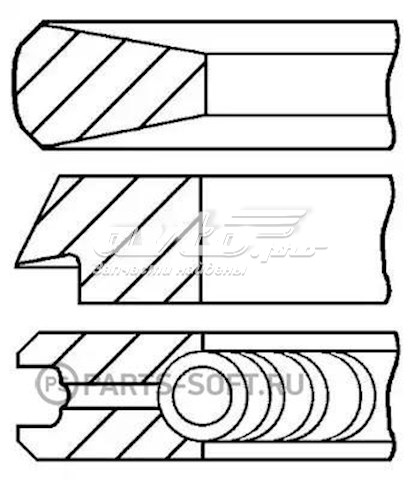 0811890000 Goetze Поршневые кольца на 1 цилиндр, STD