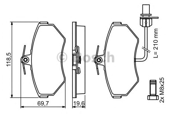 986494042 Bosch Колодки передние