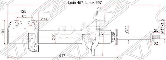 амортизатор задній, лівий ST20362AA030 амортизатор задній, лівий ST20362AA030