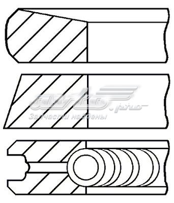 Кольца поршневые на 1 цилиндр, STD. GOETZE 0842240000