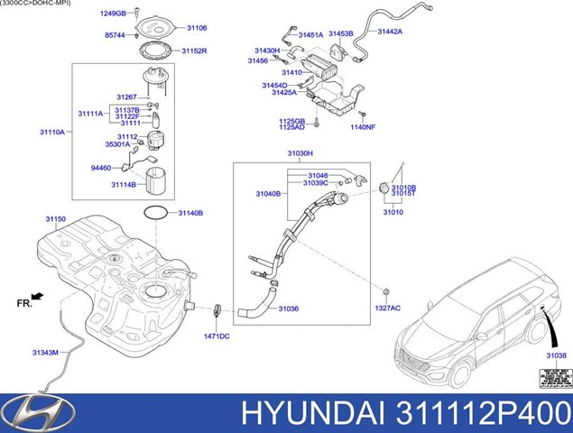 Купить 311112P400 Hyundai/Kia Элемент-турбинка топливного насоса